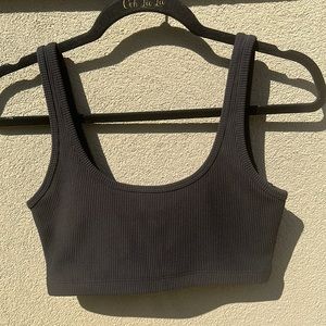 NWT Cream Yoga 🔥 Ribbed Nylon Spandex Sports Bra Black Sz S Style# BR2013N1BLK